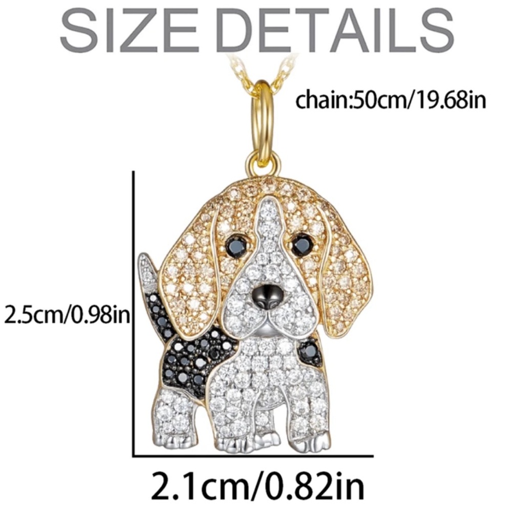 Beagle Rhinestone Necklace‎ - Picture 3 of 3
